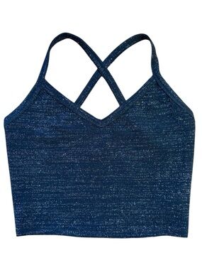 Forever 21 Black Glitter Halter Crop Top